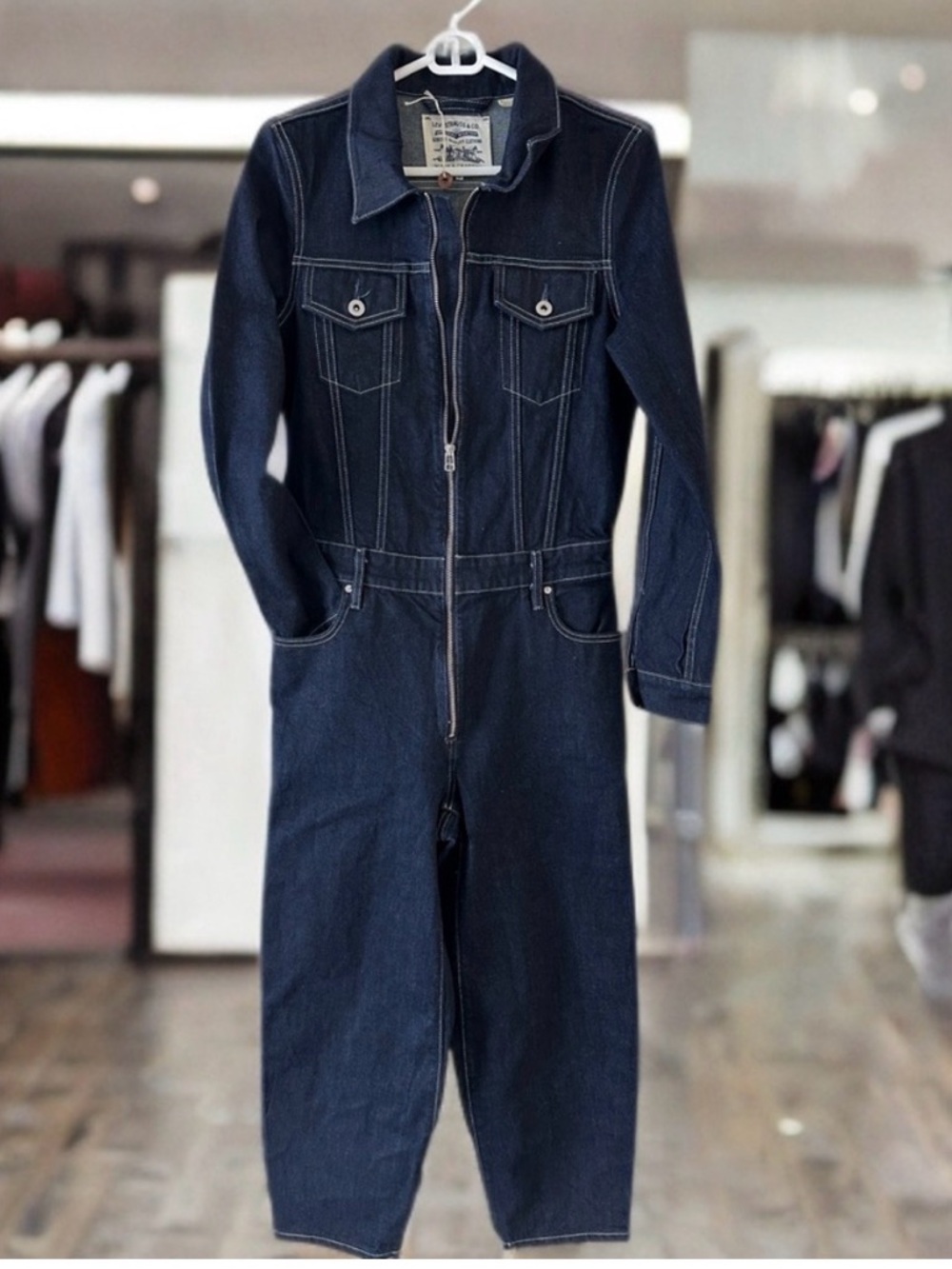 Levi's Made and Crafted  Indigo Denim Zip  up Jumpsuit size Medium